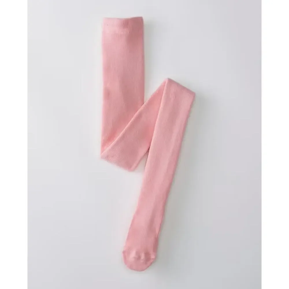 Hanna Andersson Bright Basics Ribbed Solid Rose Pink Tights Size 110 (US 5)